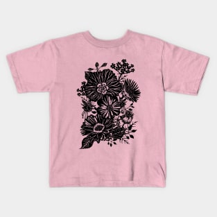 Daisy Pansy Fuchsia Verbena Flowers Kids T-Shirt